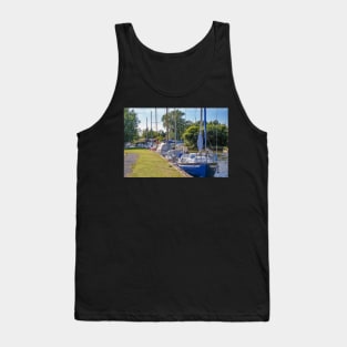 Sailing boats moored in Hickling, Norfolk Broads Tank Top